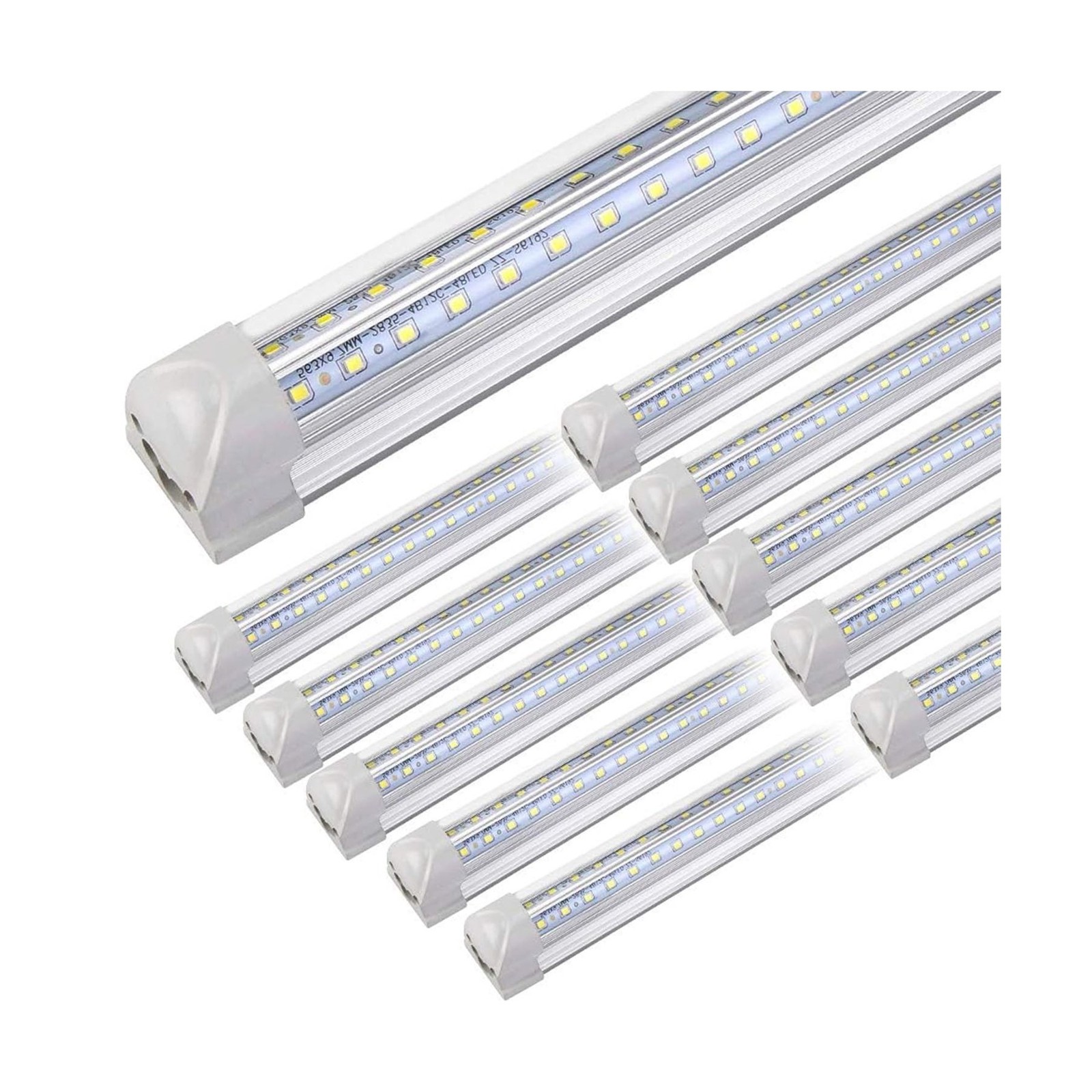10Pack 4FT LED Shop Light - 50W 8000LM 6500K Linkable Clear Cover T8 LED Tube...
