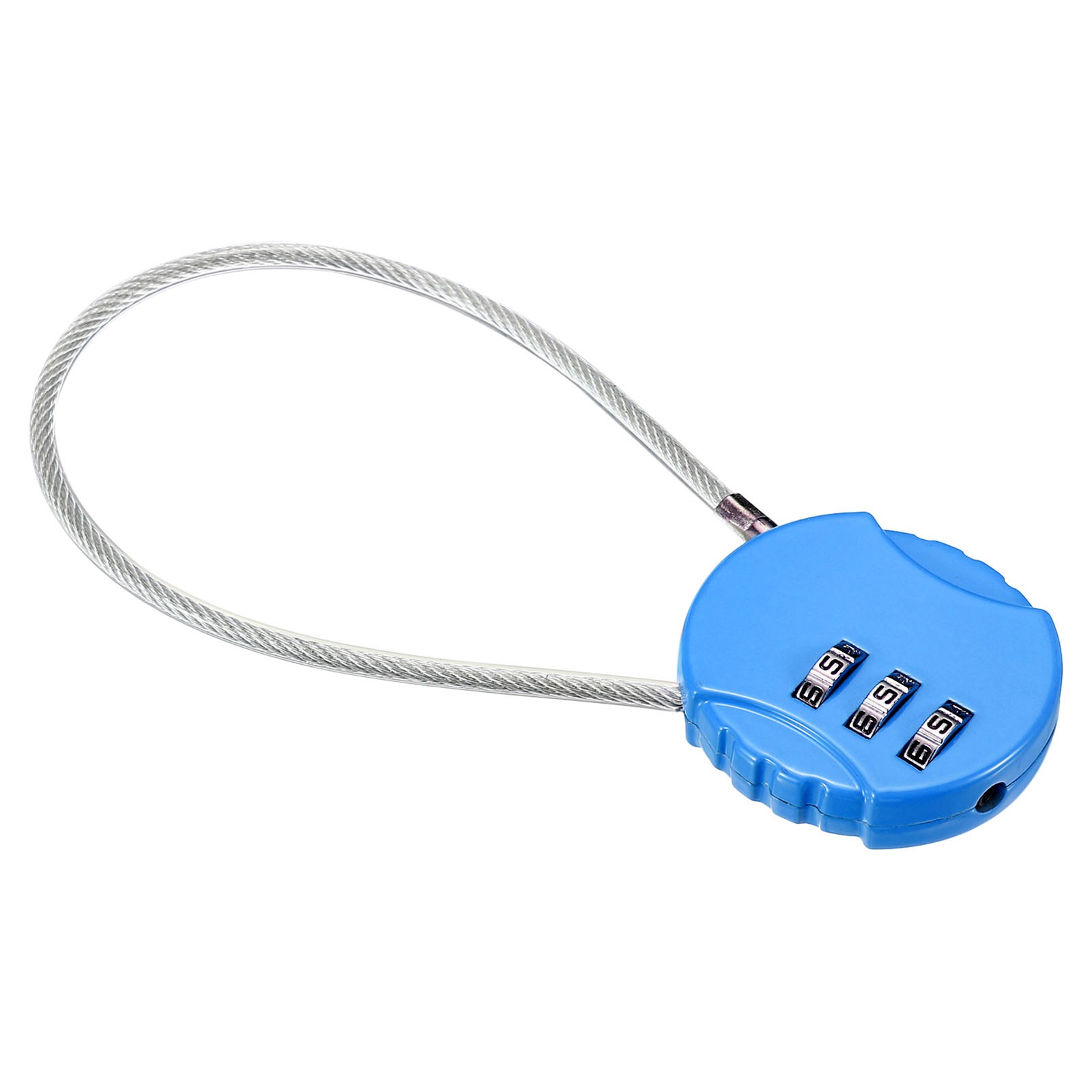 Small Combination Lock 7.8 Inch 3 Digit Padlock for Locker Bright Blue