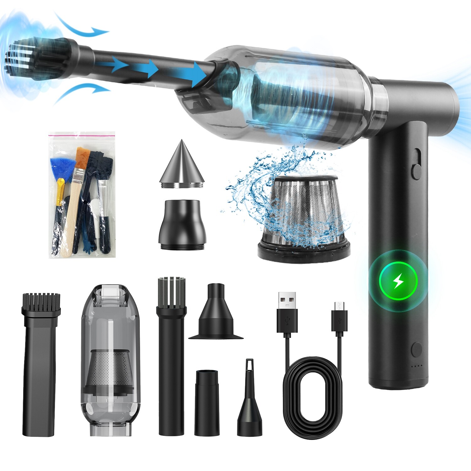Air Duster Brushless 250000RPM Motor Stepless Variable Speed Vacuum Cleaner Safe
