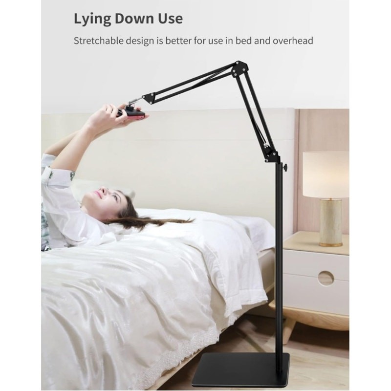 Tablet Floor Stand Overhead Bed Mount for iPad iPhone Kindle Adjustable Arm
