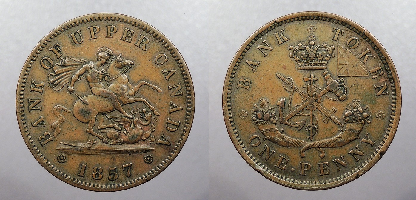 CANADA Upper Canada 1857 Penny Token St. George & Dragon #WC107003