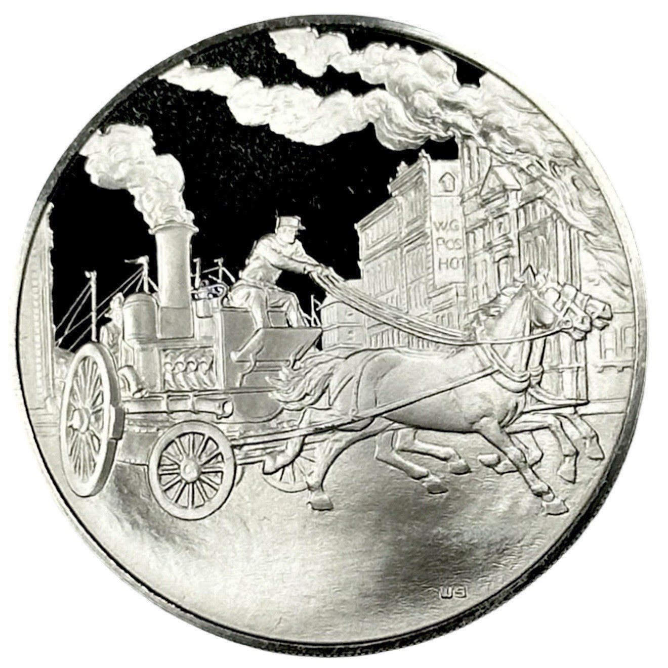 Fire Fighting Appliances NZ Postmasters Society Silver Commemorative Proof Medal