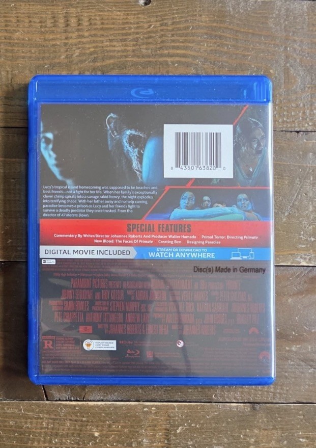 Primate (Blu-ray + Digital) NO Slipcover