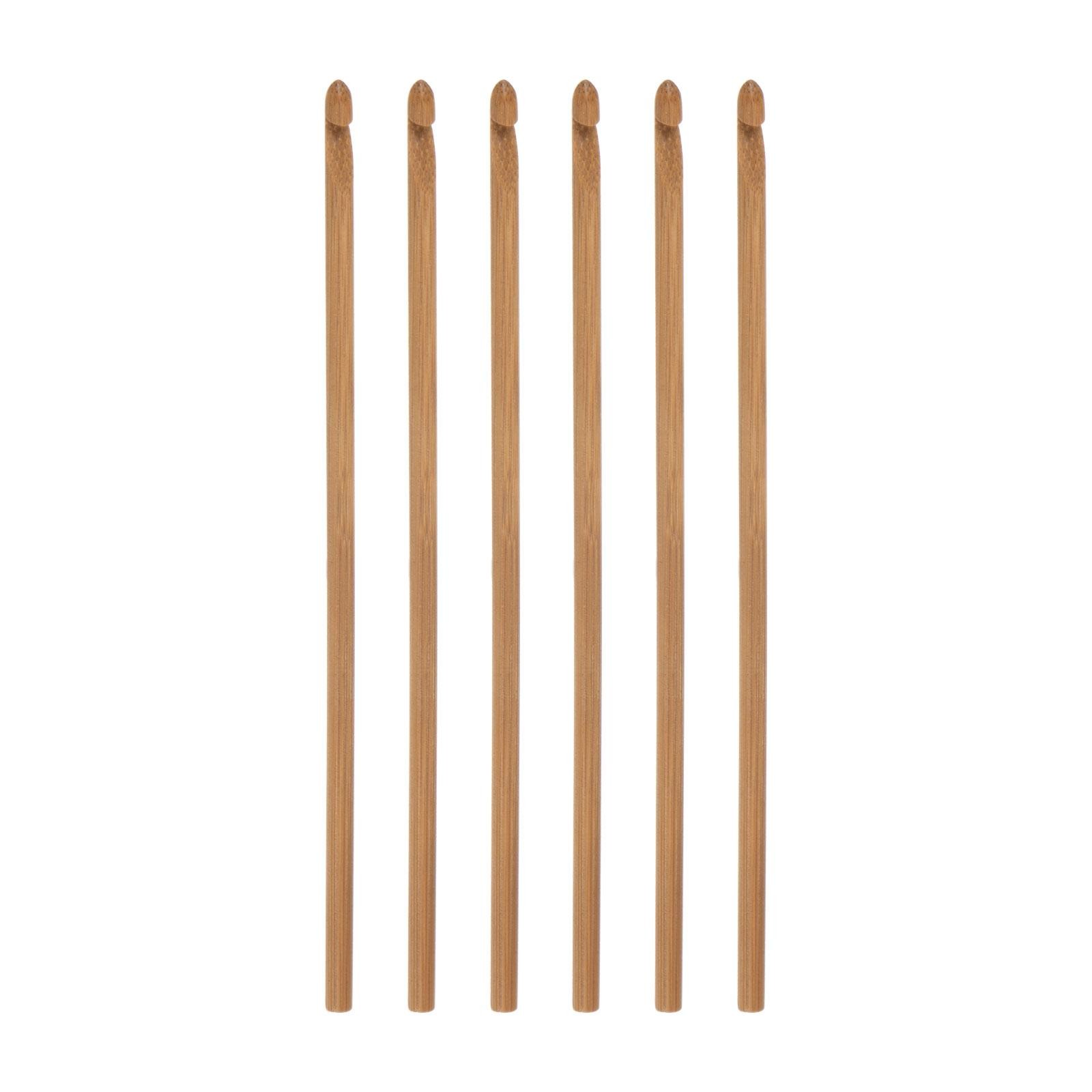 Wooden Bamboo Crochet Hook 4.5mm US Size G (Size 7) Fine Knitting Needles 6Pcs