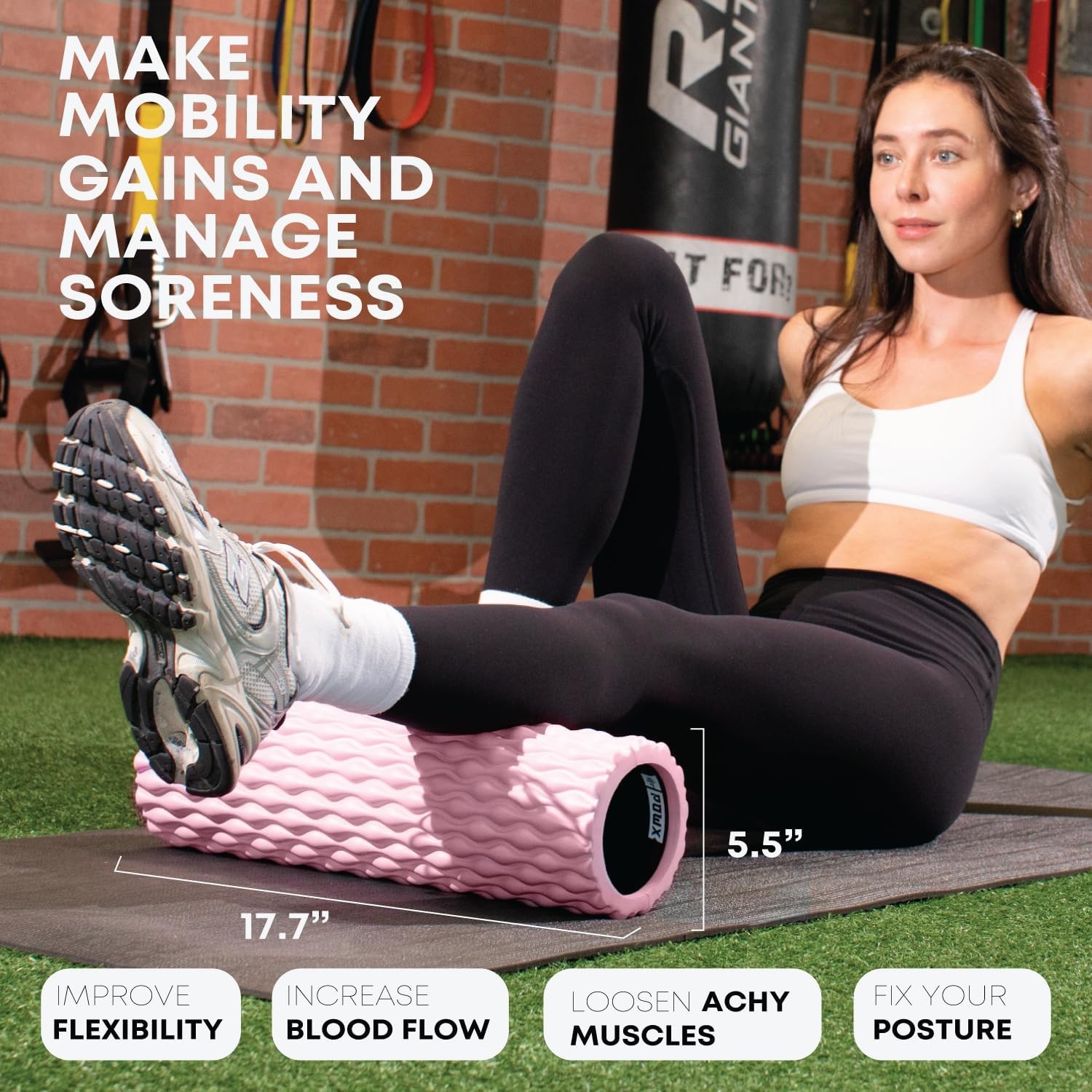 POWX 18” High Density Teardrop Roller Deep Tissue Massager Relieves Muscles