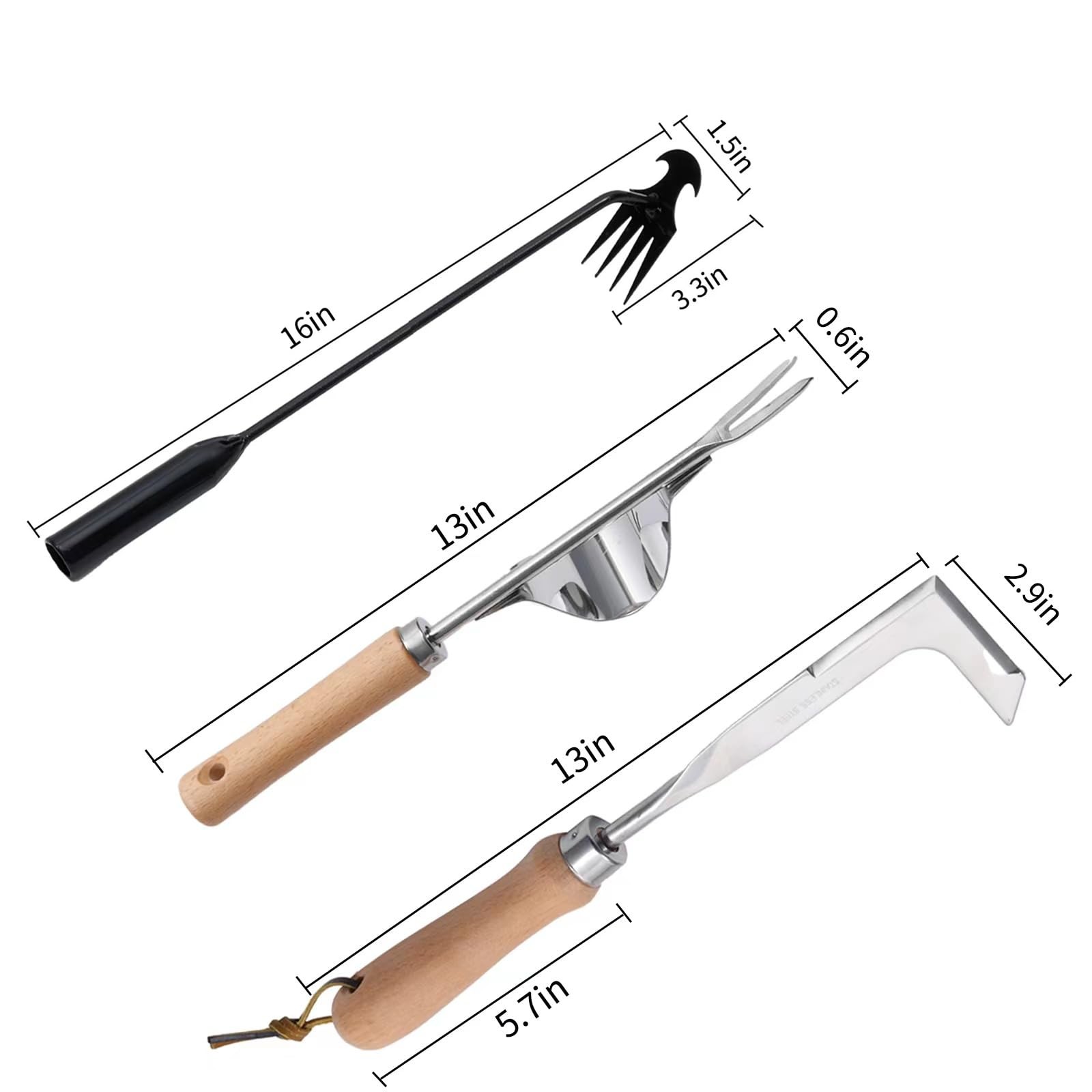 3 Pack Weed Puller Tool, Manual Hand Weeder Paver, Crack Weeder, Stainless...