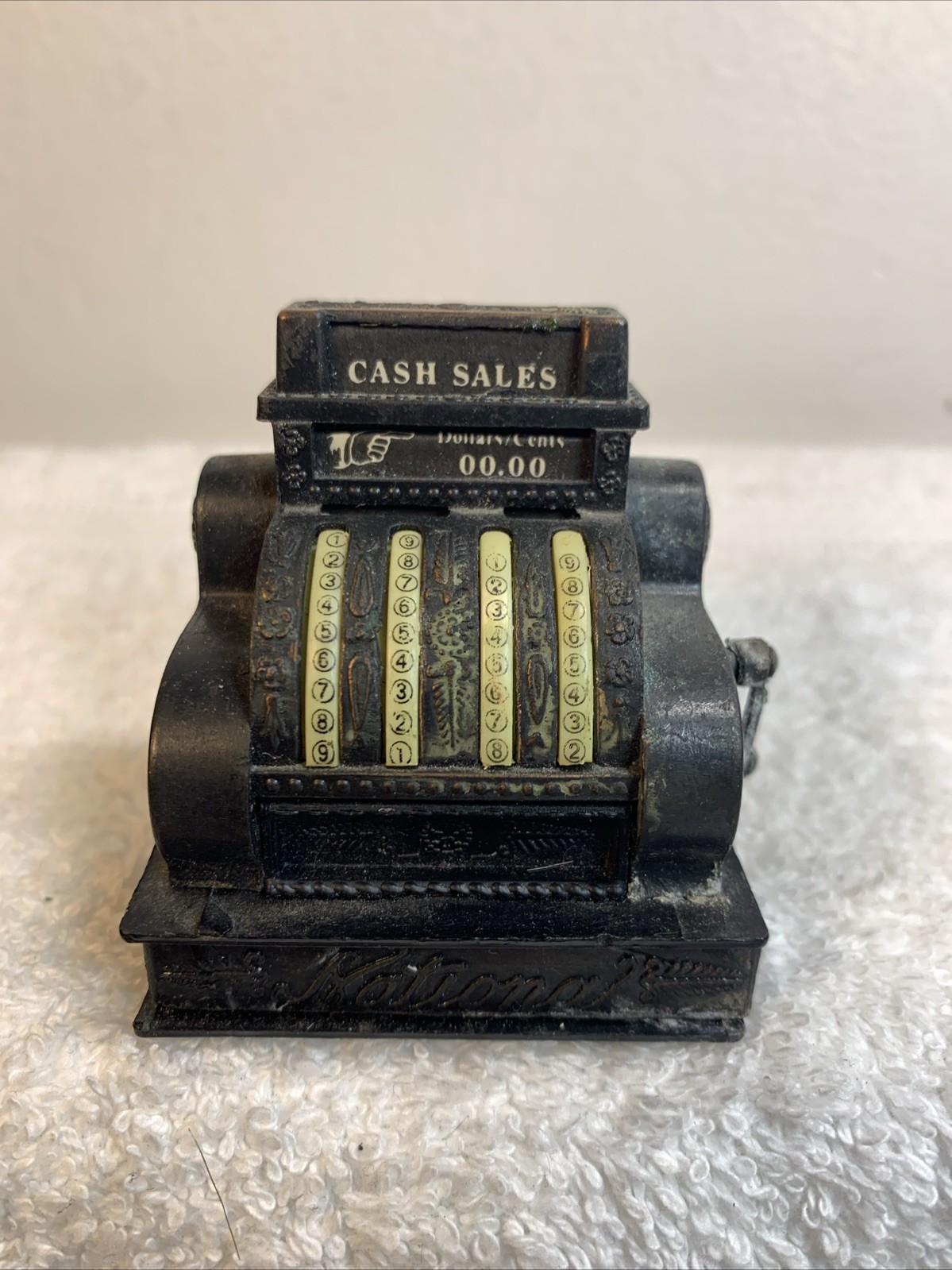 Vintage 1980s Cast Iron Metal Cash Register Pencil Sharpener Rare See Pics Works