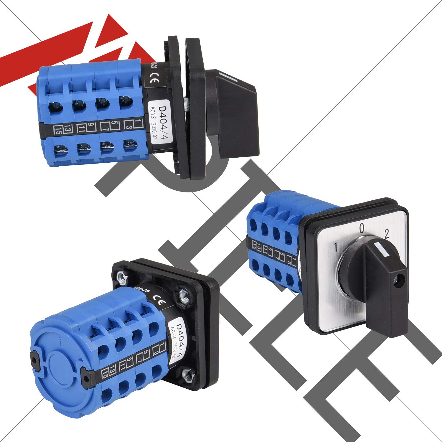 APIELE Changeover Selector Switch 3 Position 440V Universal Rotary Cam...