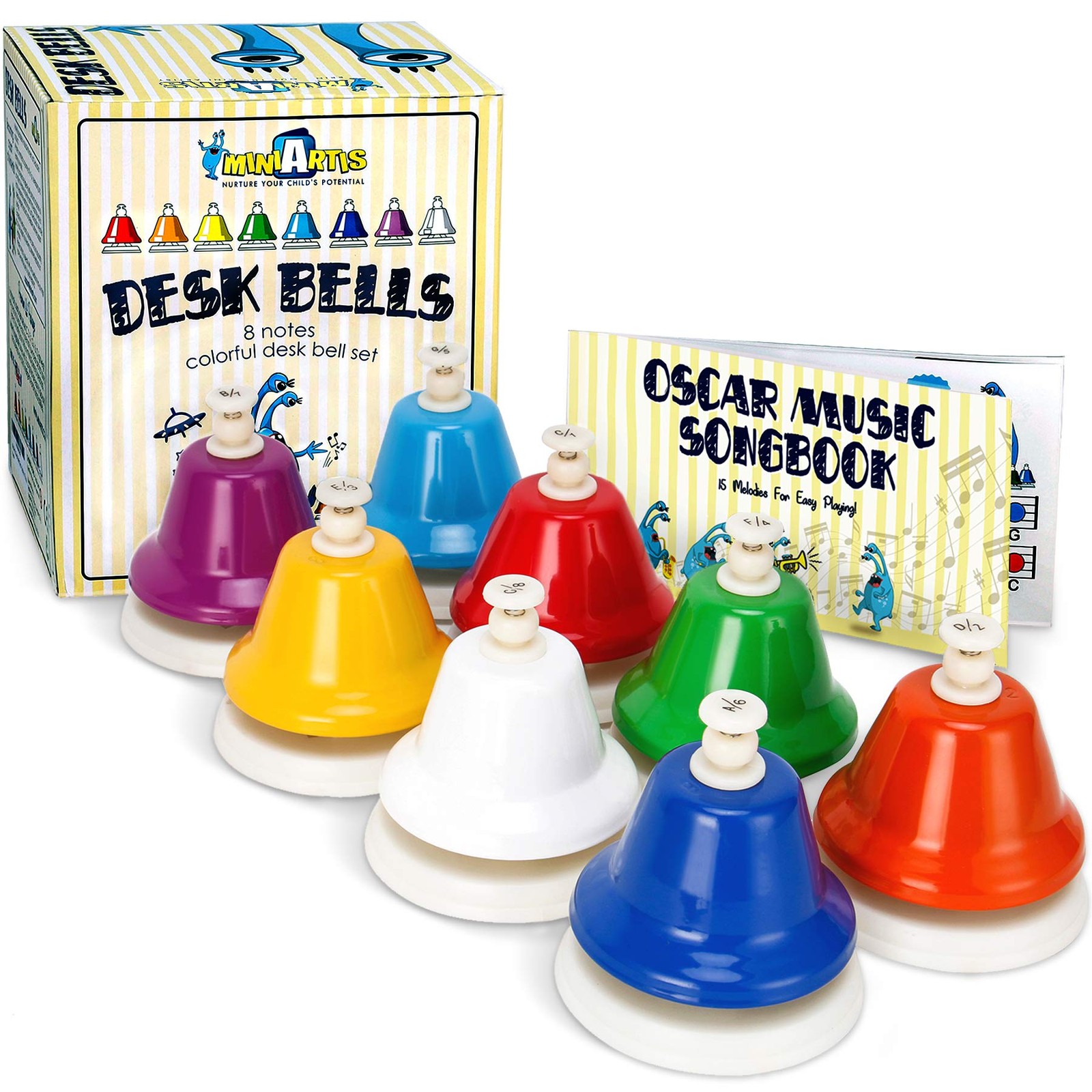 Desk Bells for Kids | Educational Music Toys for Toddlers 8 Notes Colorful Ha...