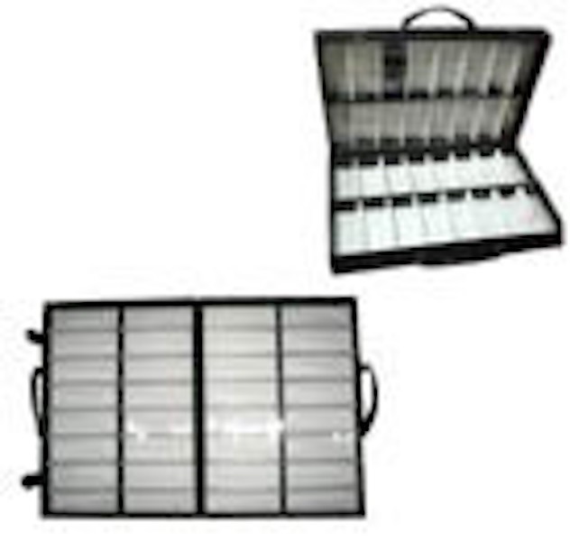 32 PAIR BRIEFCASE SUNGLASS HOLDER carry compact display handle glasses