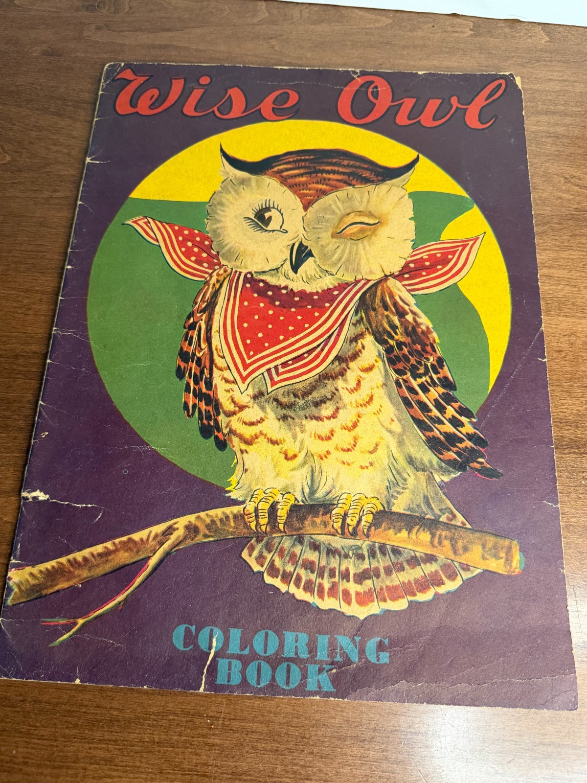 1960's Large Wise Owl Coloring book. (Q)