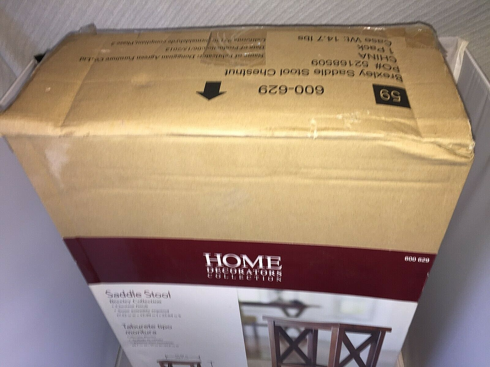 Home Decorators Collection Saddle Seat Counter Stool Chestnut Finish #600 629