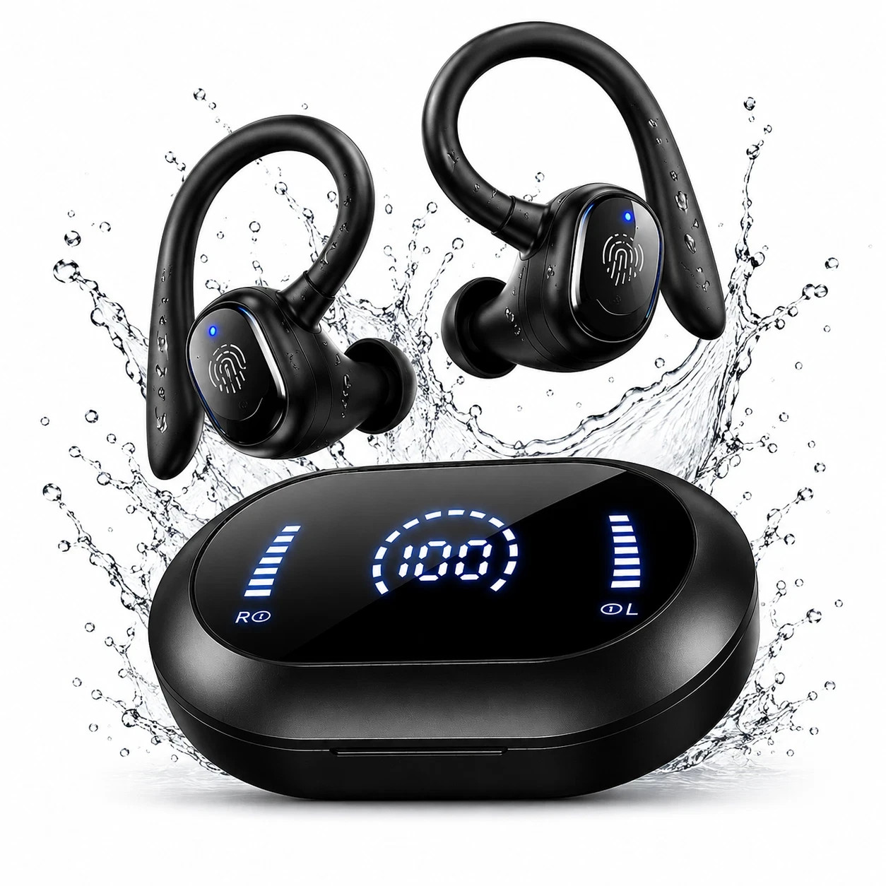Bluetooth 5.3 Wireless Earbuds Sports Headphones LED Charging Case Waterproof