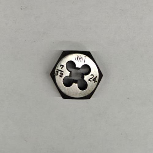 7/32"-24 BSW Hex Die 0.71" OD Carbon Steel - British Standard Whitworth
