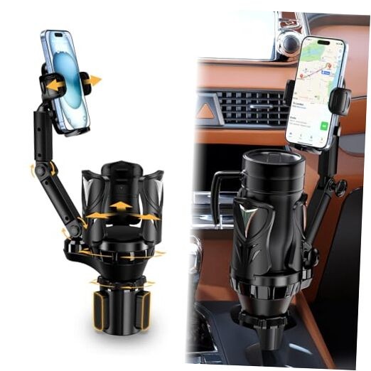 Phone Holders for Your Car, Adjustable Car Cup Holder Expander with Rubber
