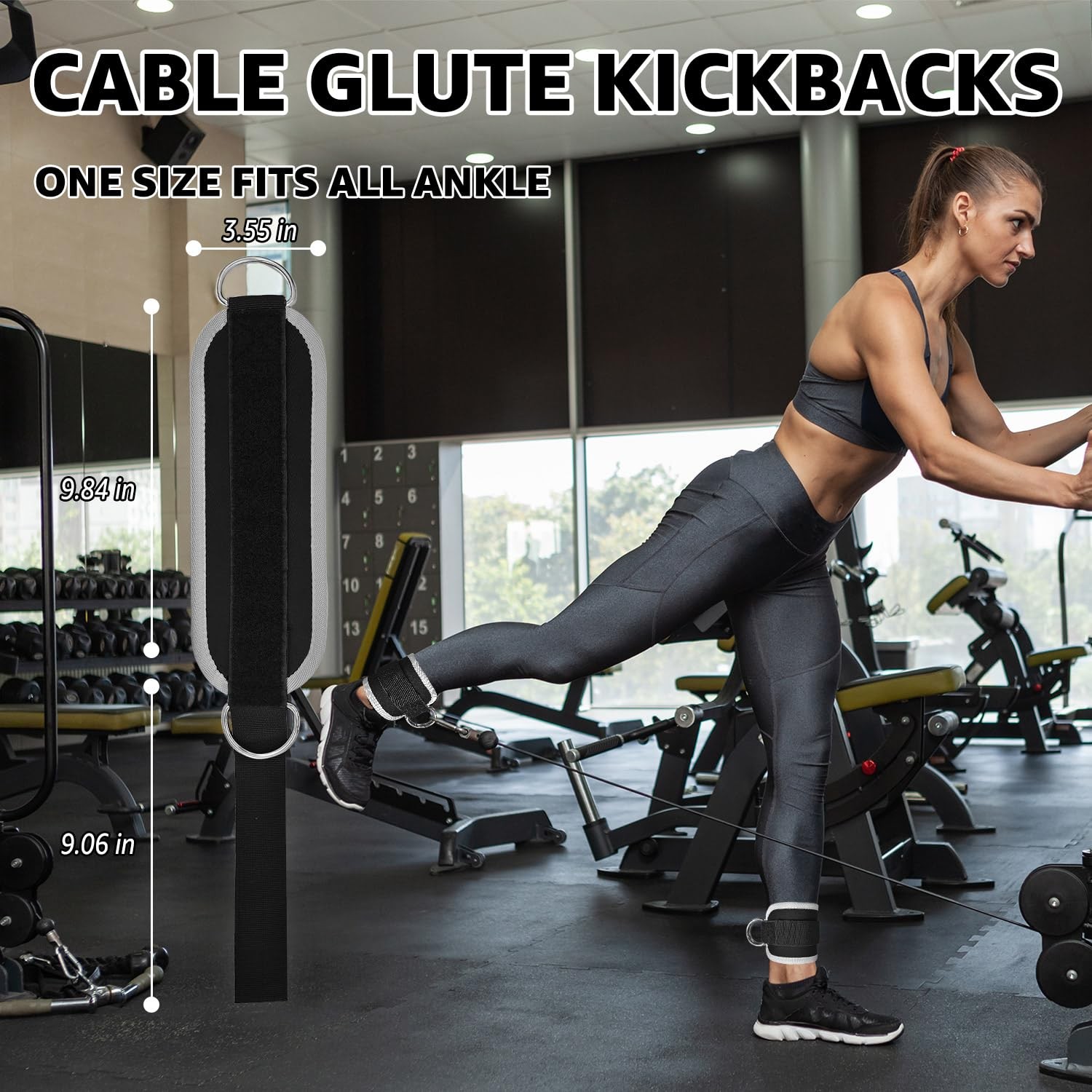 Adjustable Ankle Straps for Cable Machines Glute Kickbacks & Leg Workouts