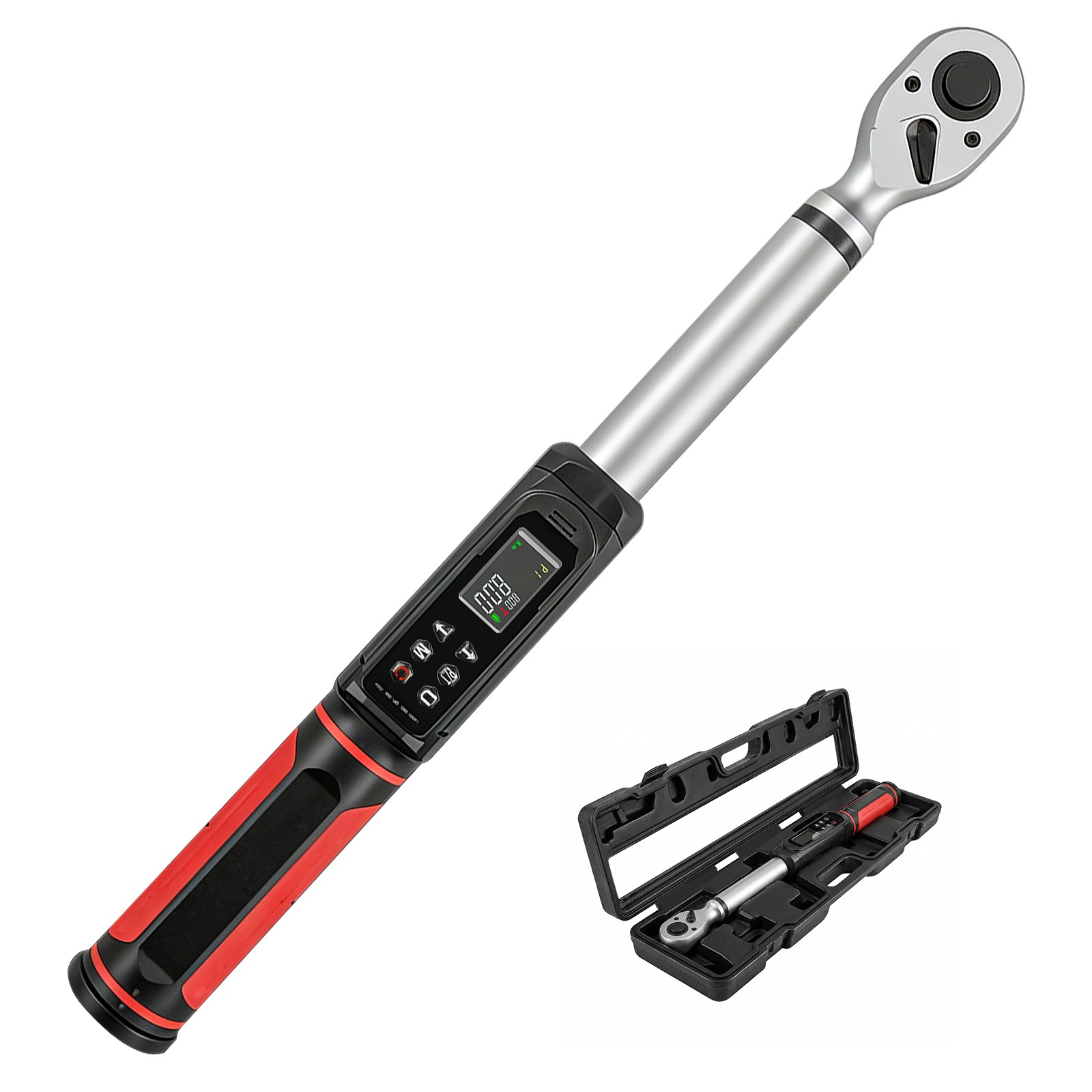 3/8" Digital Torque Wrench 2.03-135Nm ±2% Accuracy w/Buzzer LED Vibration Alarm