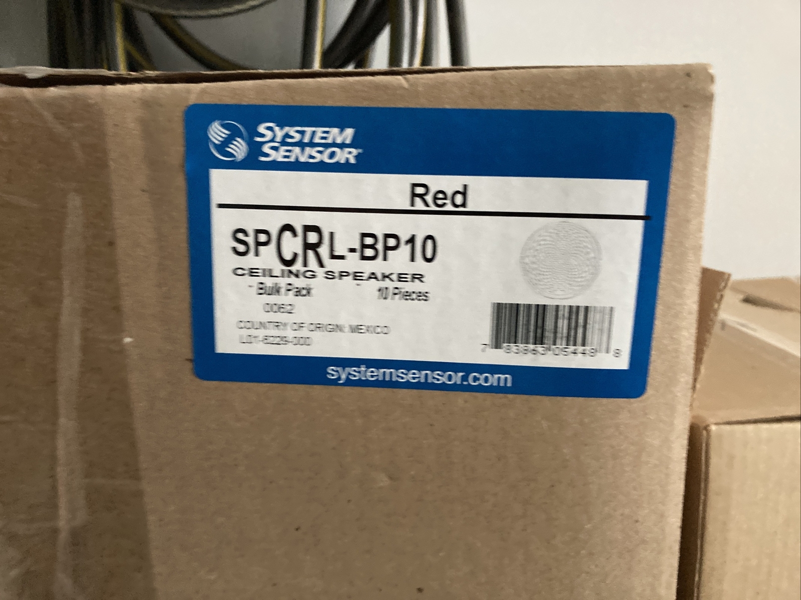 SYSTEM SENSOR SPCRL-BP10 - Speaker Only, Ceiling, Red, Bulk Pack of 10 Units