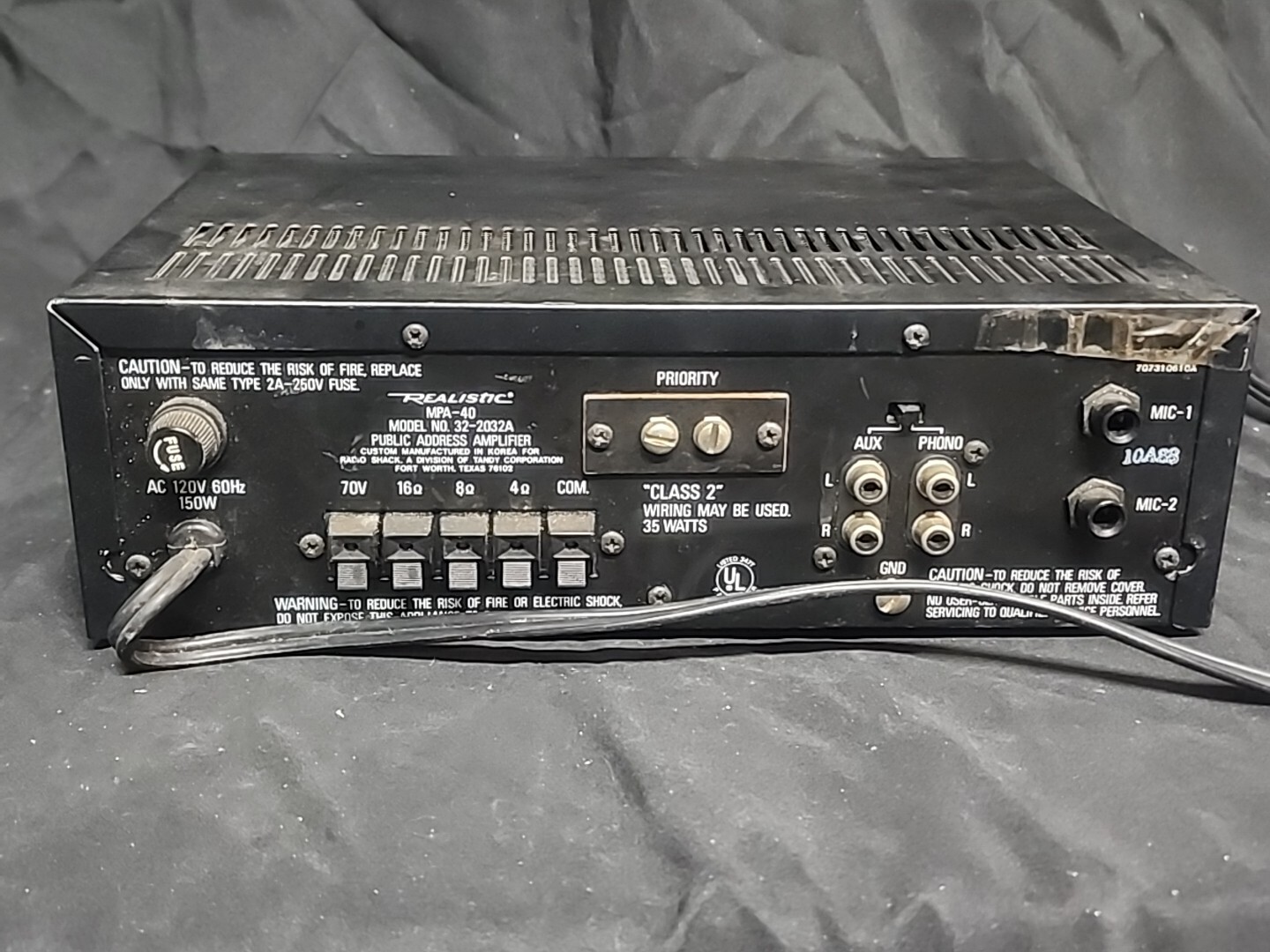 Realistic MPA-40 35 Watt P.A Amplifier - TESTED & WORKING
