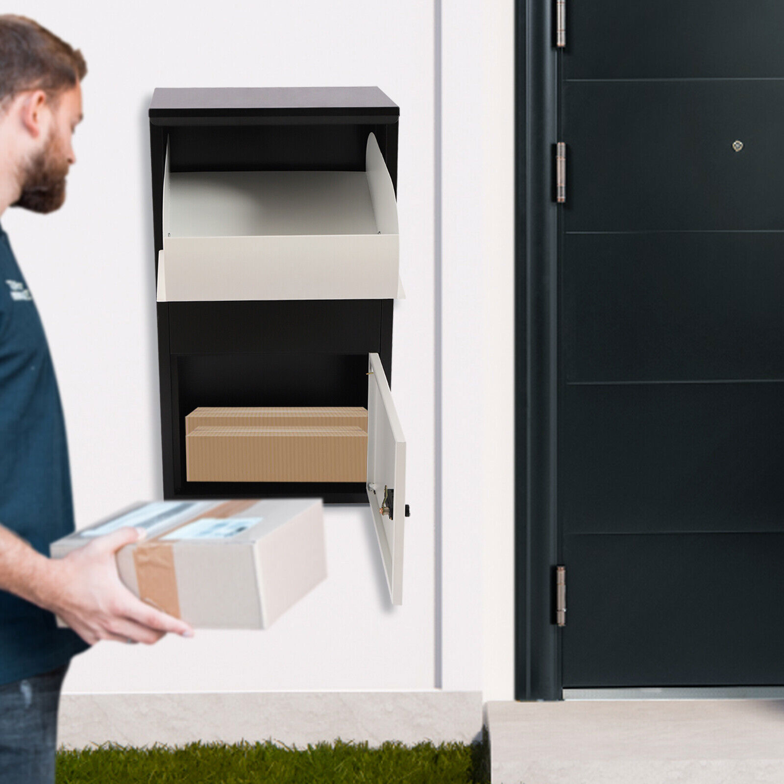 Package Delivery Box Mail Parcel Drop Mailbox Home Container Outdoor Code Lock