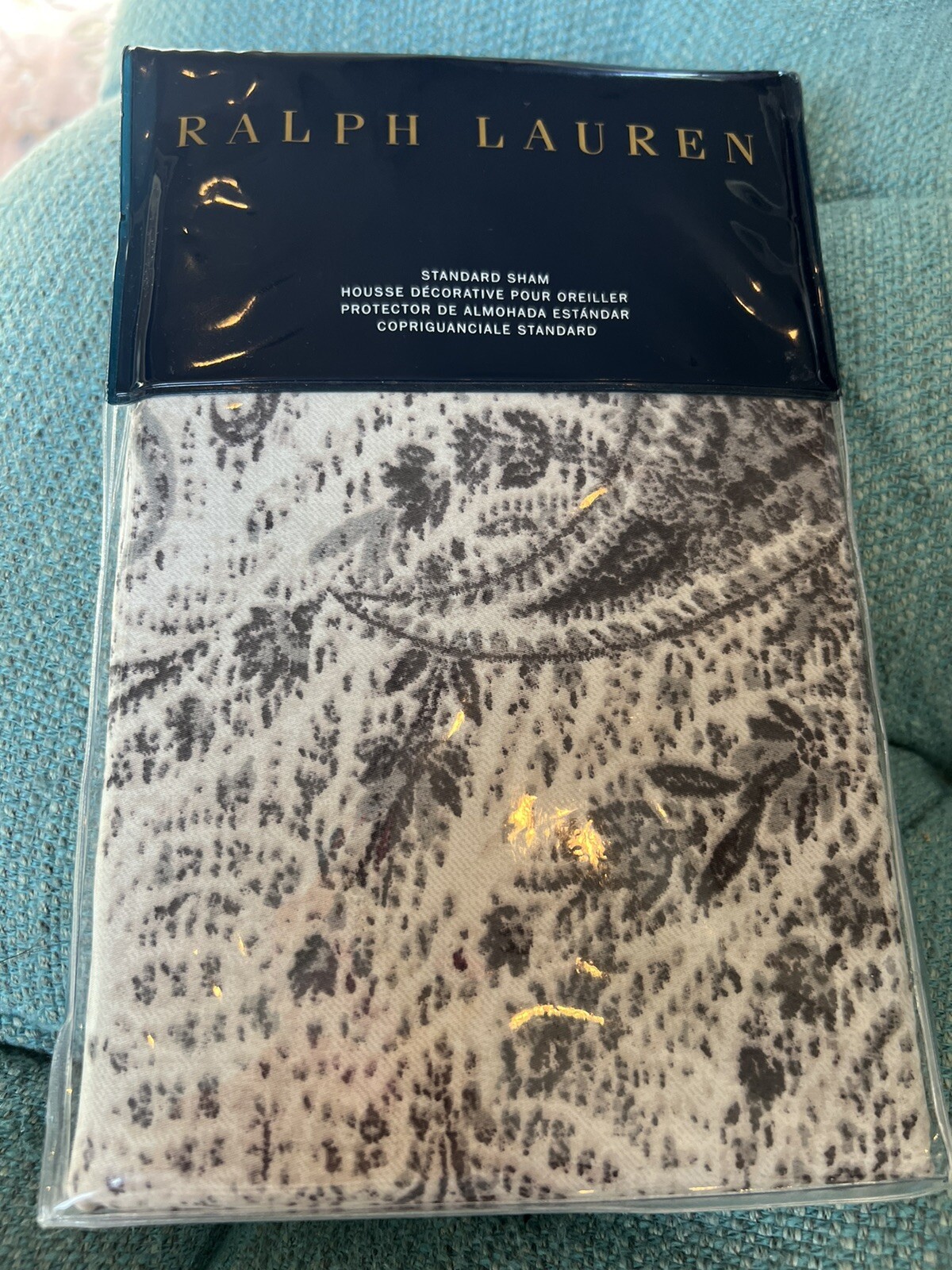 New Ralph Lauren Standard Sham Dover Street Gwendolyn Grey Floral $185