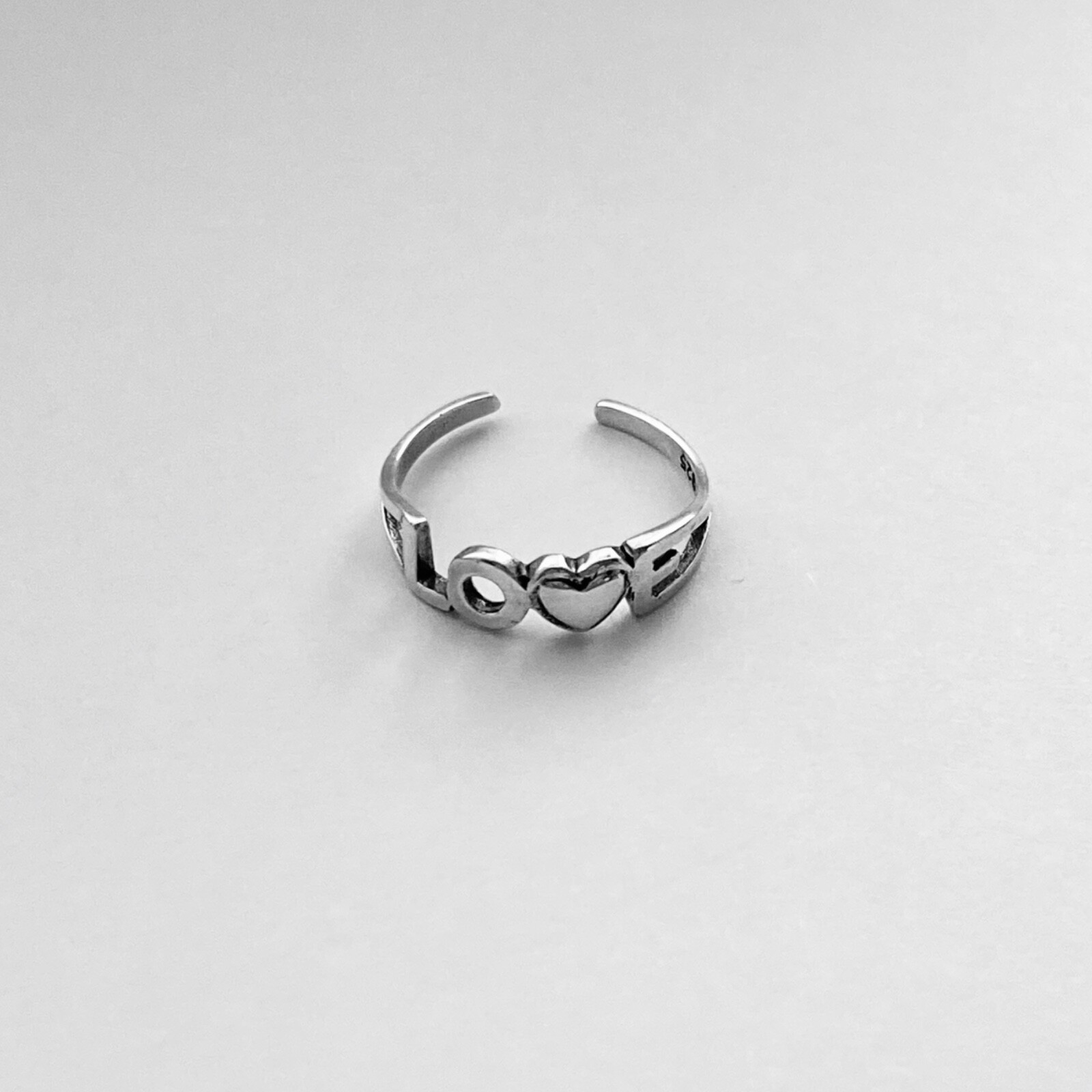 Sterling Silver Love Toe Ring, Silver Rings, Dainty Ring, Heart Ring
