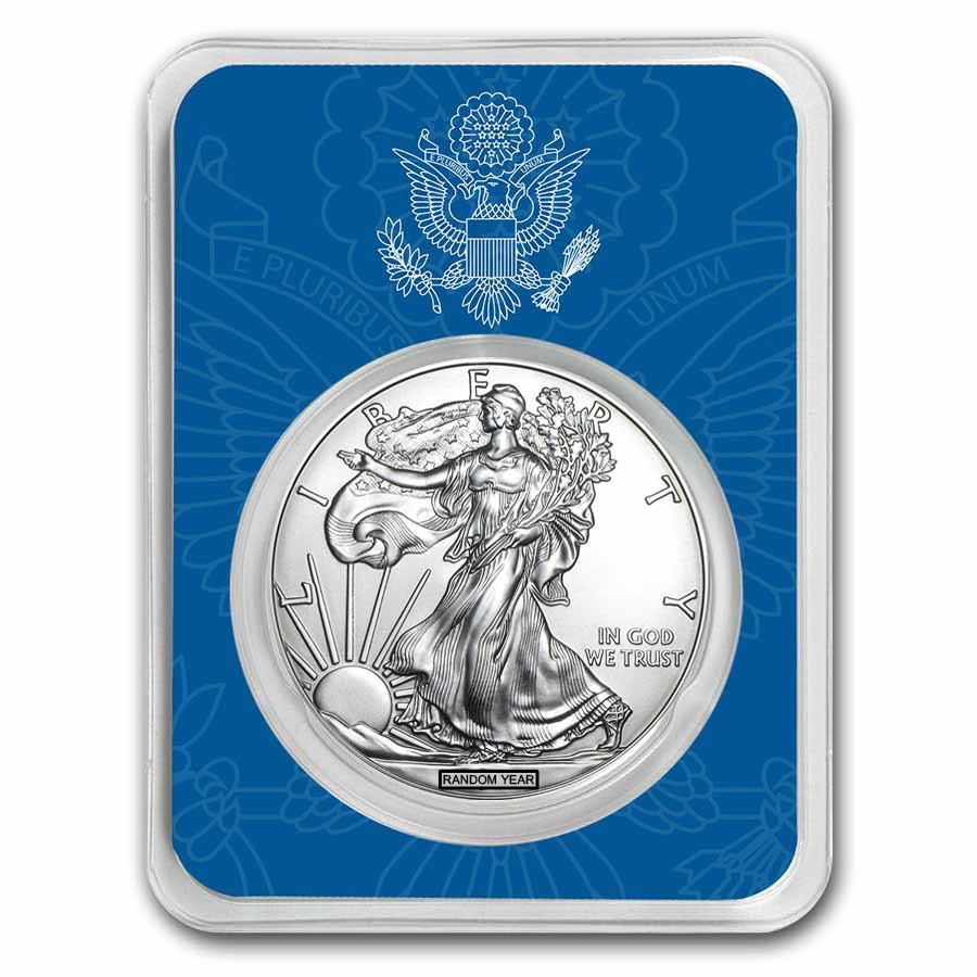 Random Year 1 oz Silver Eagle - w/Special Occasion Card, In TEP