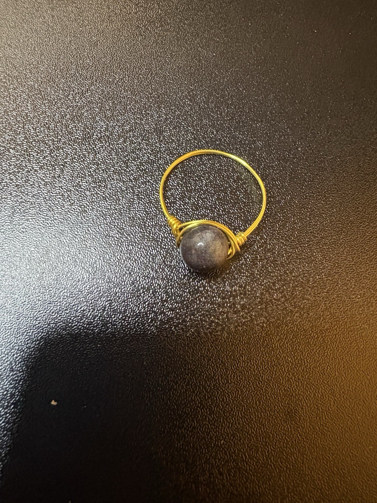 Handmade Stone Bead And Wire Ring