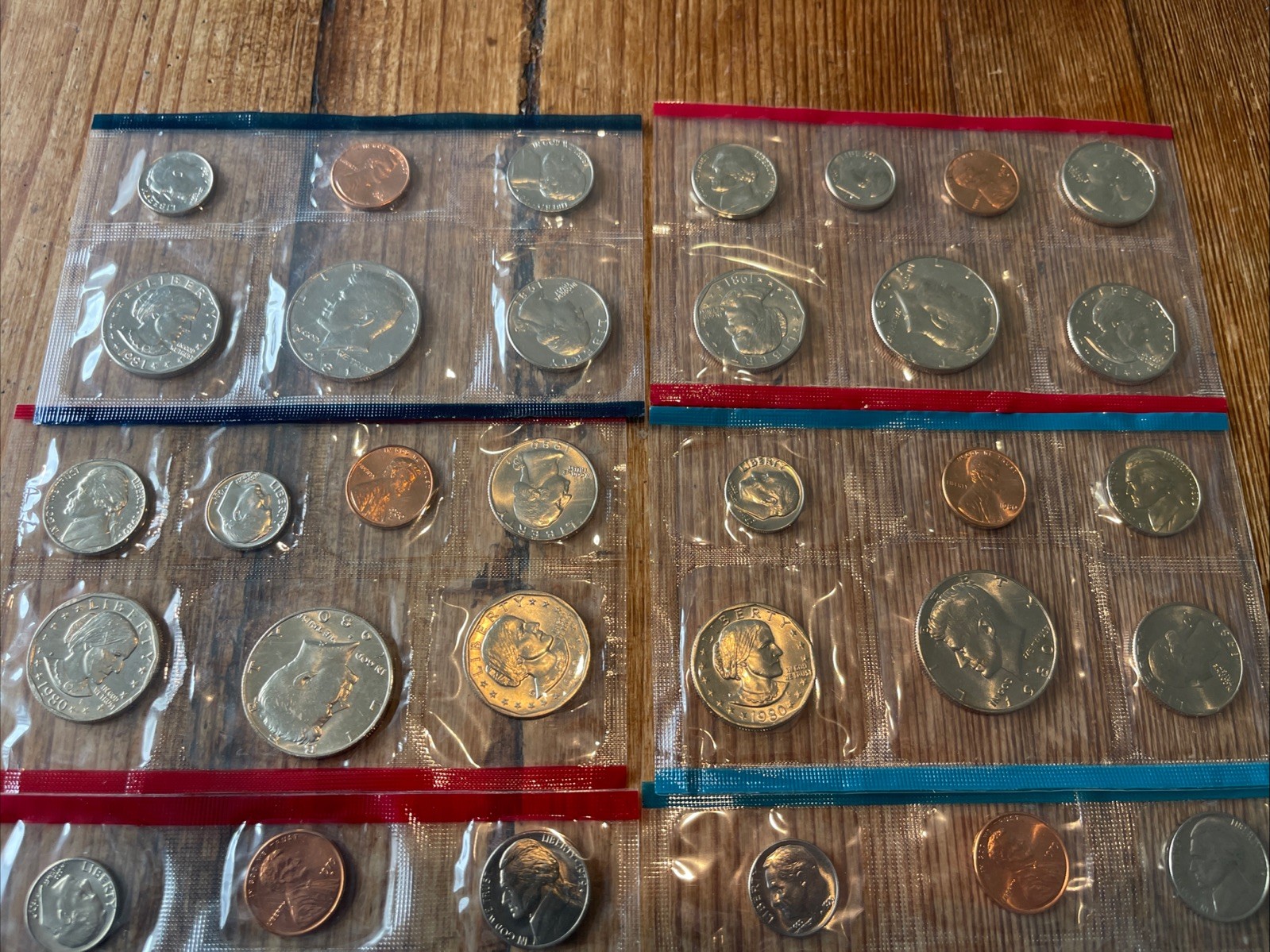 1978, 79, 80, 81 Uncirculated Coin Set U.S Mint Original