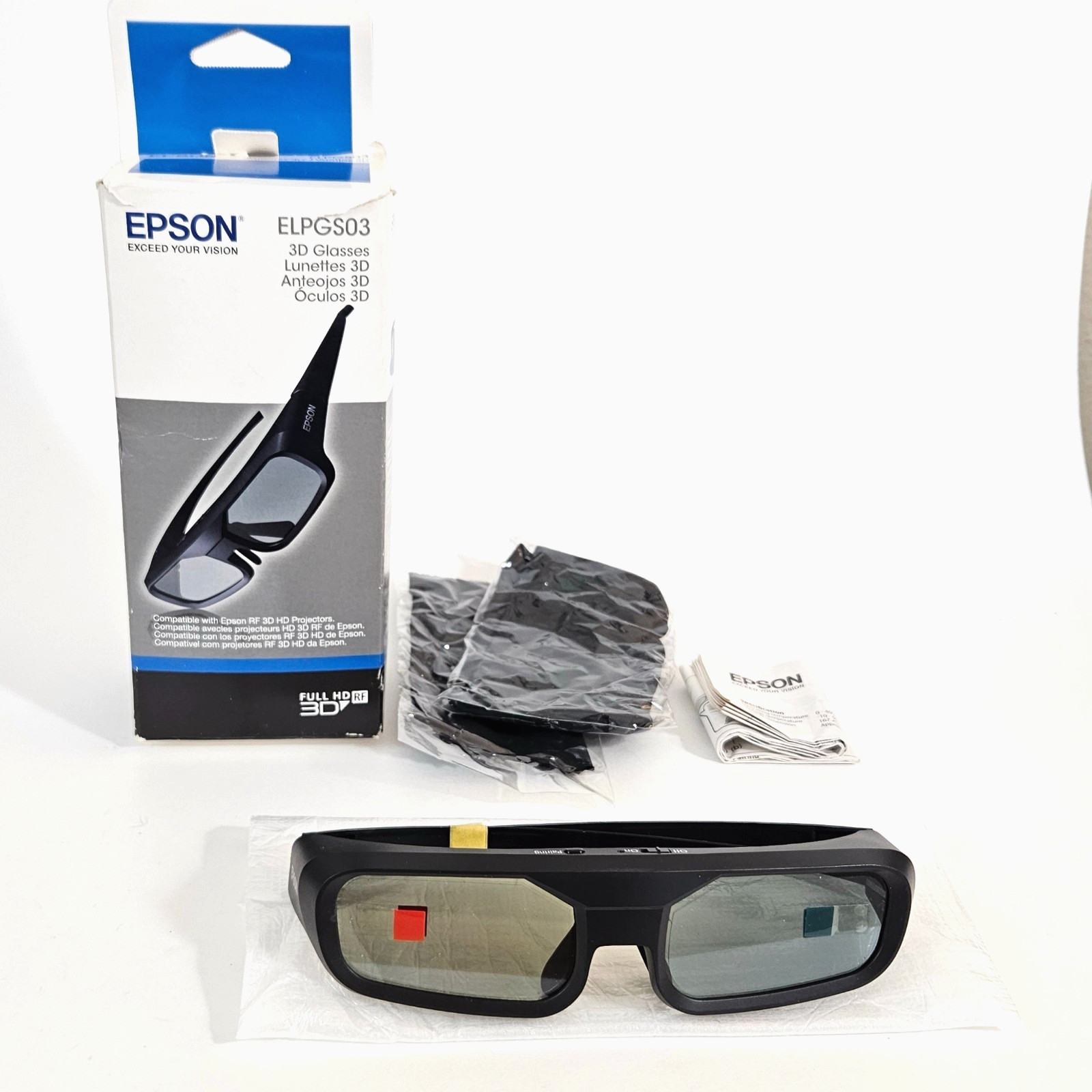 Epson Active 3D Glasses ELPGS03 for Epson RF 3D HD Projectors, Unused Open Box
