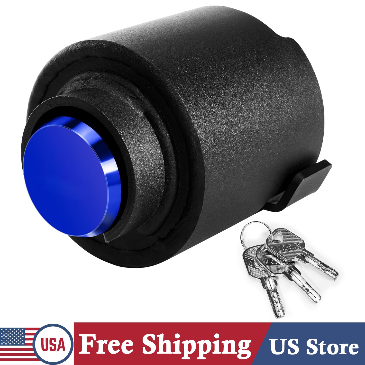 Trailer Hitch Lock Blue Heavy Duty Anti-Theft for 2-5/16" Couplers Boat RV Truck