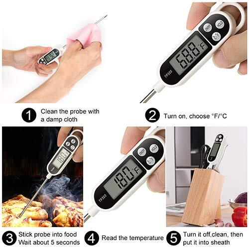 Internal Meat Thermometer Long Probe Instant Read Fast Meat Thermapen Digital