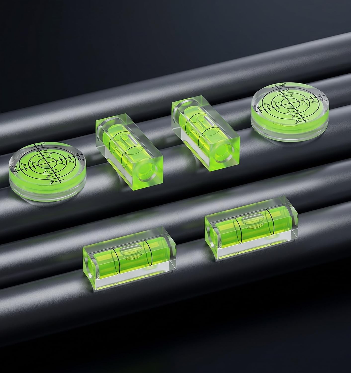 6 Pcs Mini Bubble Level Small Round Square Spirit Level Target Surface Tripod