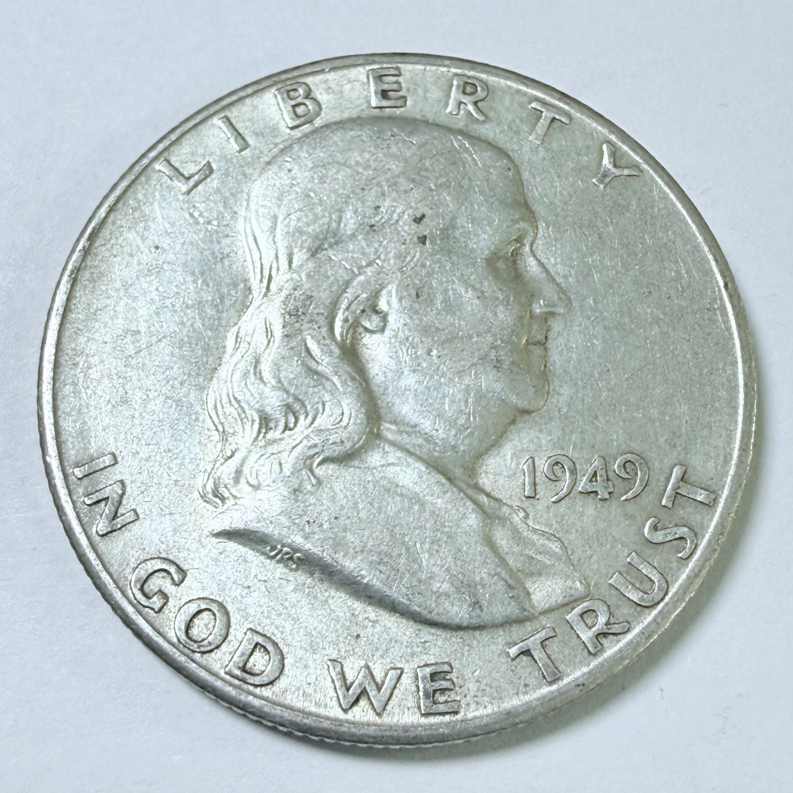 1949-S FRANKLIN HALF DOLLAR, 90% SILVER, VERY FINE DETAILS #9908