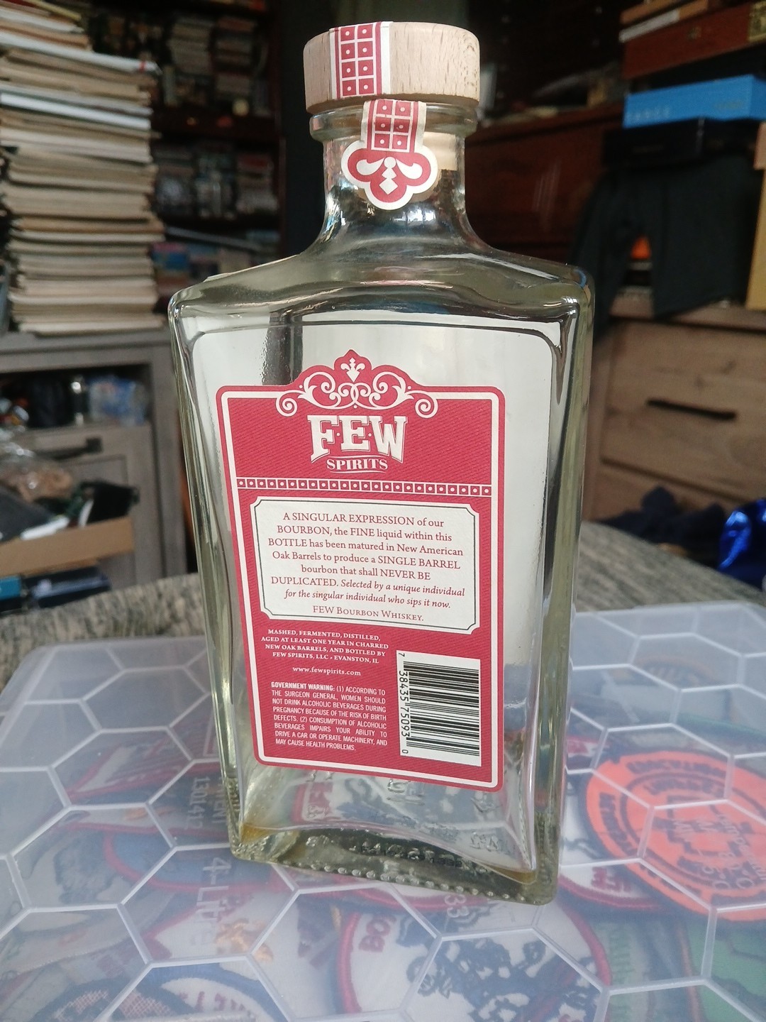 FEW BOURBON WHISKEY EMPTY BOTTLE 750ml