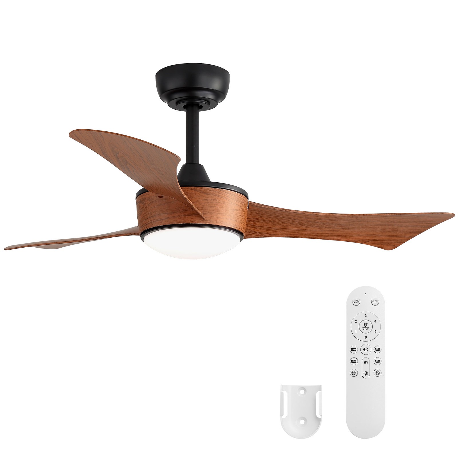 42" Ceiling Fan with Light, Dimmable, Reversible, Remote, Timer