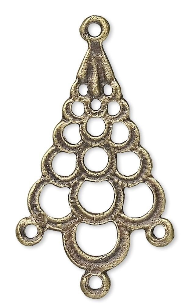 10 Antiqued Brass Plated Pewter 32x18x1mm Circles Focal Chandelier Connectors *