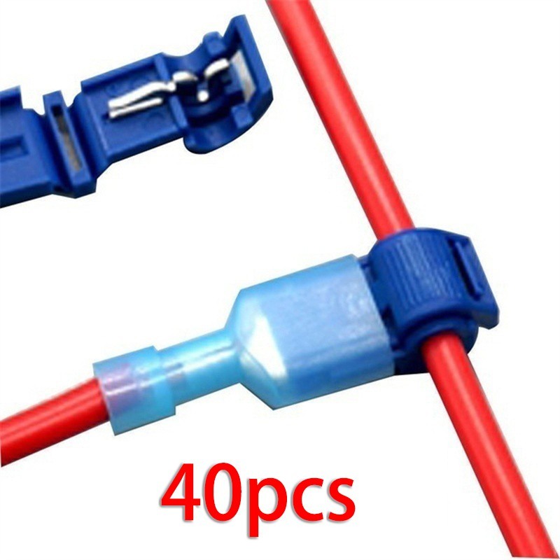 40pcs Electrical Quick Splice Lock Cable Connector Wire Terminals Crimp
