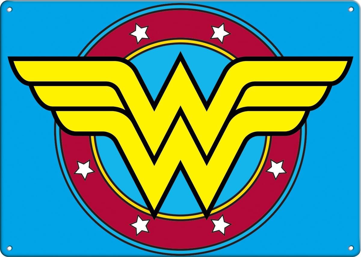 Wonder Woman "WW" Chest Logo DC Comics Metal Sign 8.25 x 11.5 NEW UNUSED
