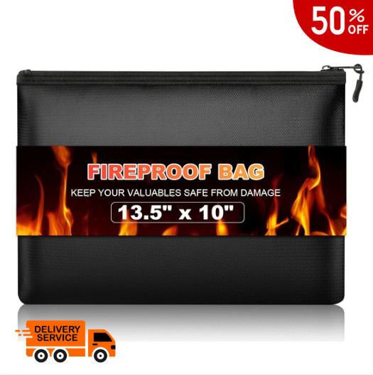 Fire Proof money Bag 2000℉ Fireproof Document Pouch Waterproof Safe Cash US