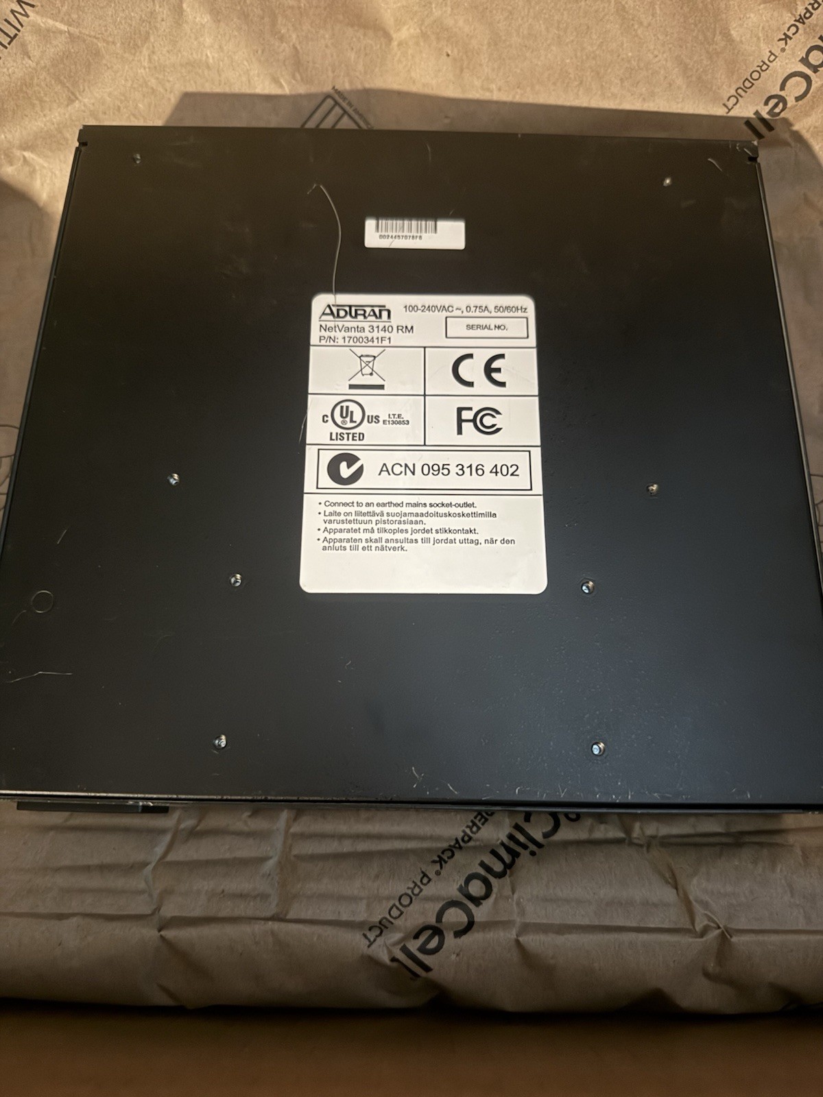 ADTRAN NetVanta 3140 RM Firewall Hardware Device Universal OS 1700314F1