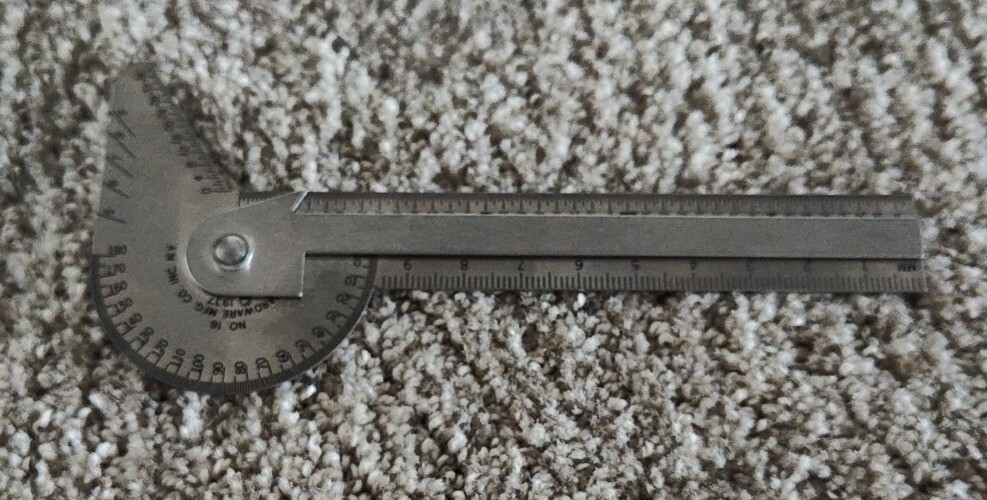 GENERAL NO. 16 STAINLESS STEEL PROTRACTOR CENTER FINDER