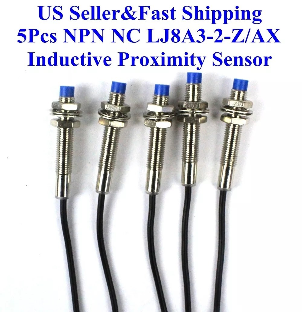 5Pcs NC LJ8A3-2-Z/AX Inductive Proximity Sensor Switch NPN DC6V-36V US