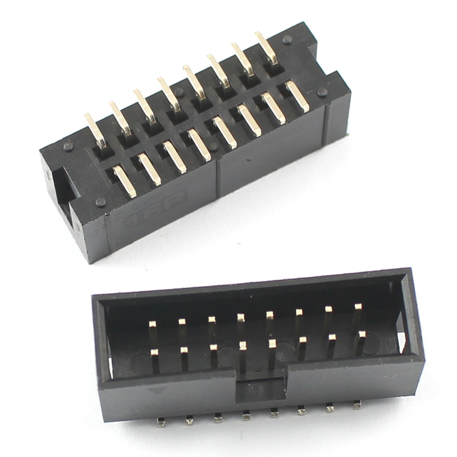 2Pcs 2.54mm 2x8 Pin 16 Pin SMT SMD Male Shrouded Box Header PCB IDC Connector
