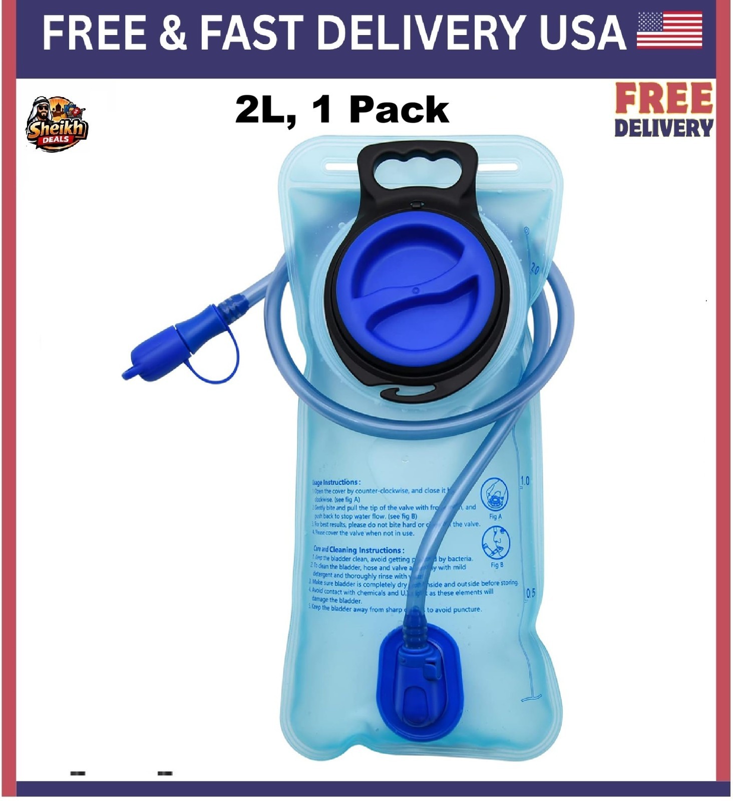 Hydration Bladder 2 L Water Pack Reservoir Camel Back Replacement Running Hiking