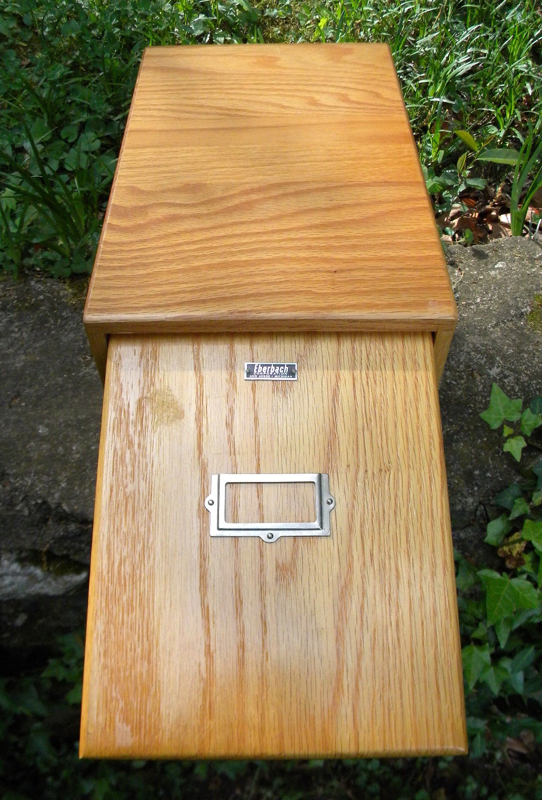 Eberbach Wooden Slide 25 Tray File Box Storage Cabinet Case