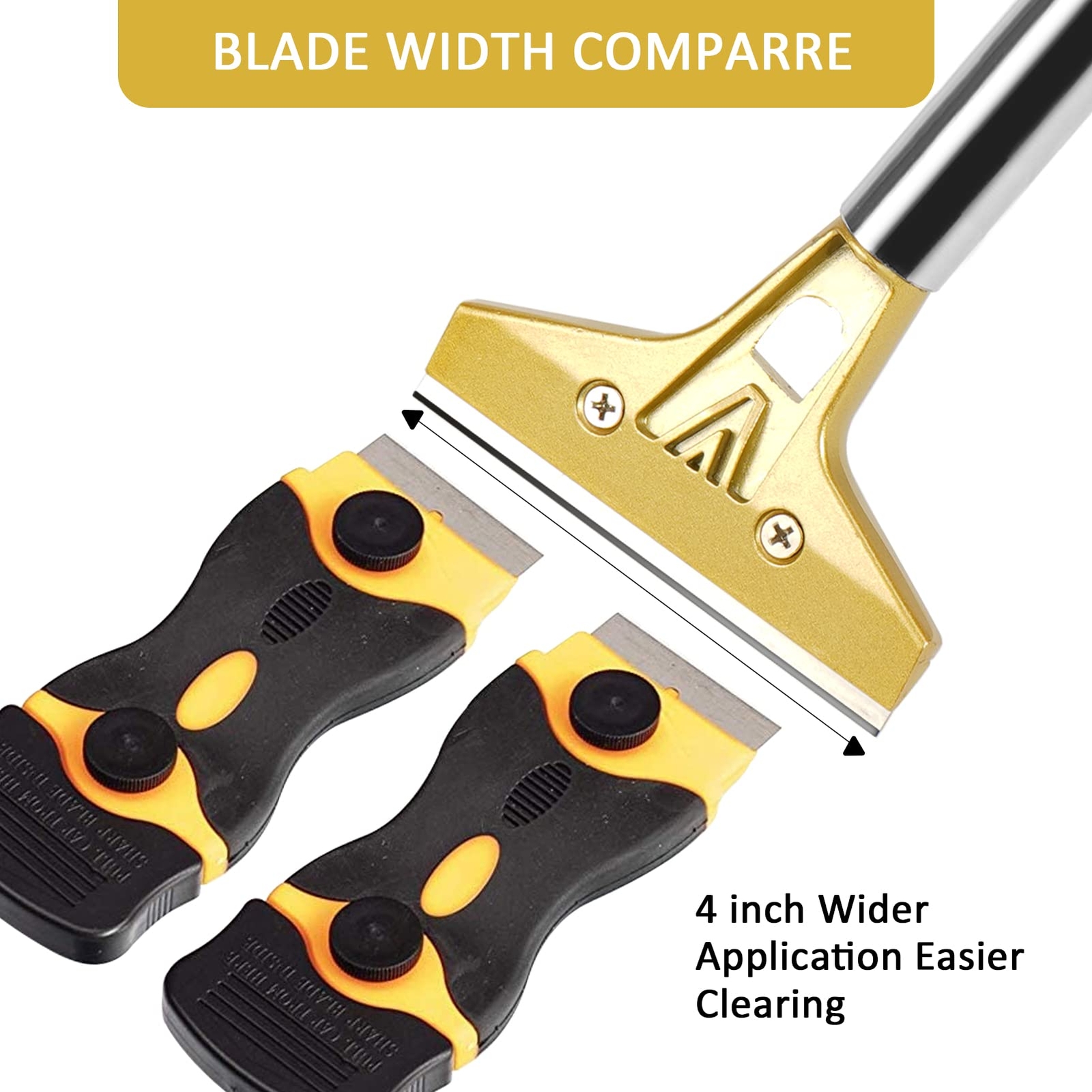 Razor Blade Scraper, 4 In Floor Scraper Tool with 20 PCS Extra Metal Blades