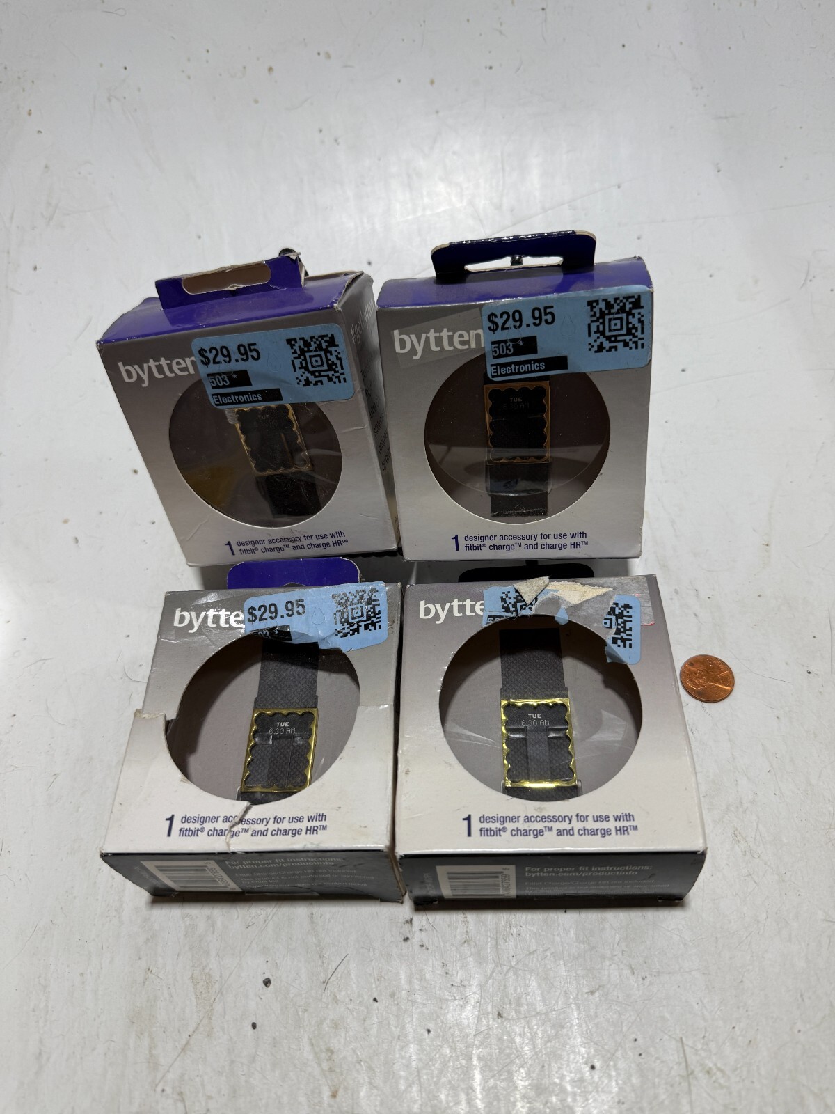 Bytten Designer Accessory For Fitbit Charge & Charge HR - Lot Of 4 Gold
