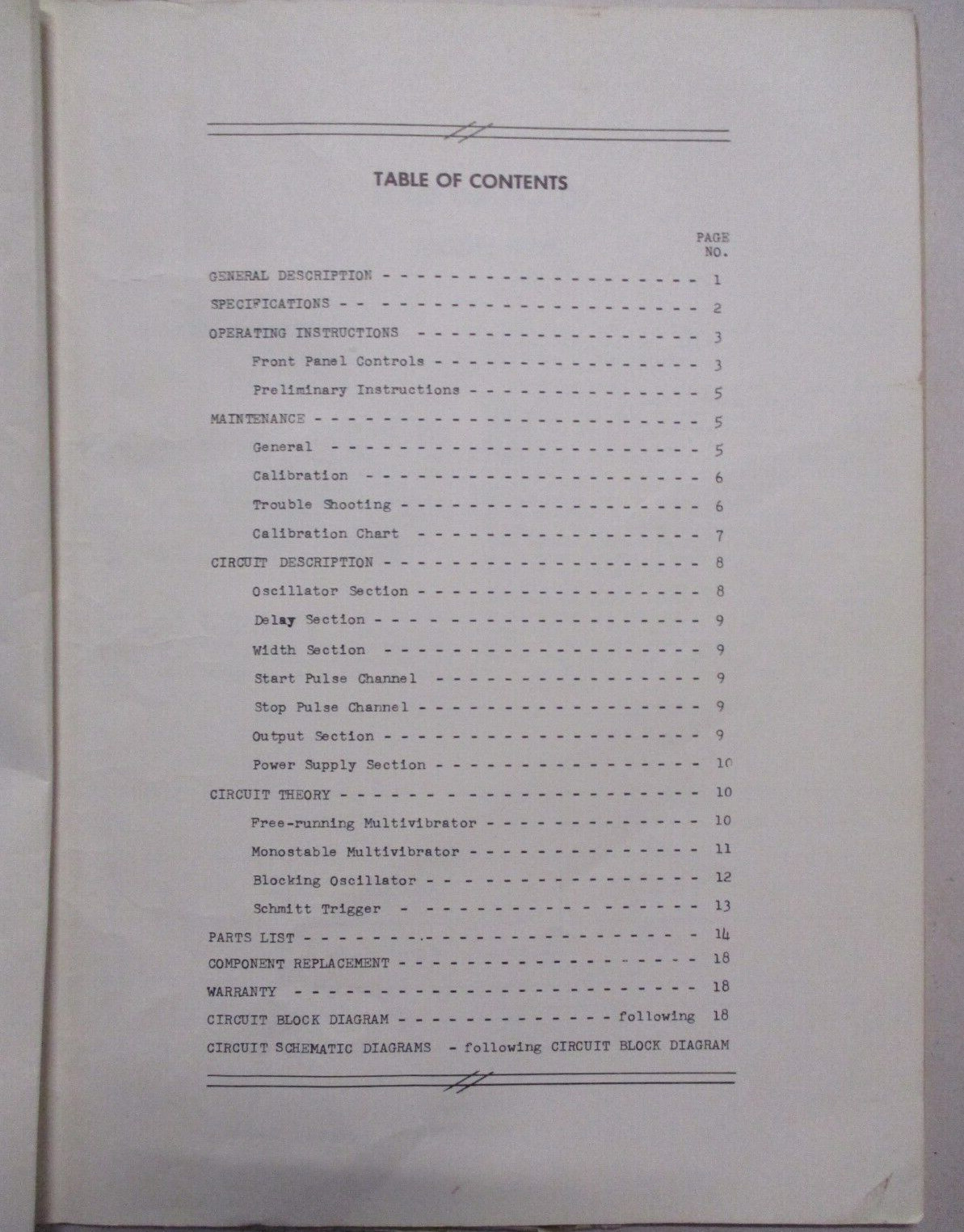 RUTHERFORD PULSE GENERATOR MODEL B7B MANUAL