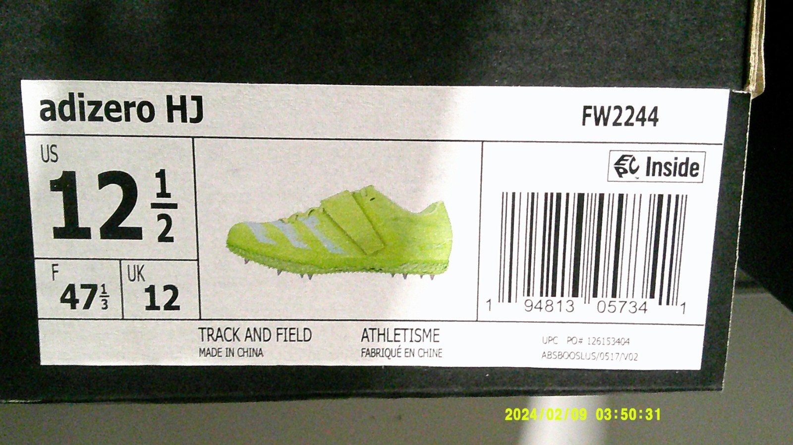 Adidas Adizero High Jump Mens Size 12.5